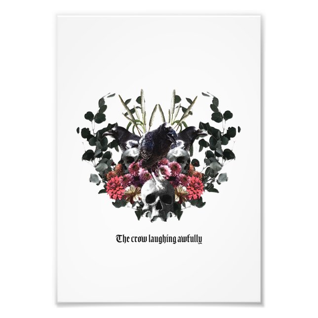 The Crow Laughing Awfully Fotodruck (Vorne)