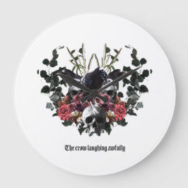 The Crow Laughing Awfully Große Wanduhr