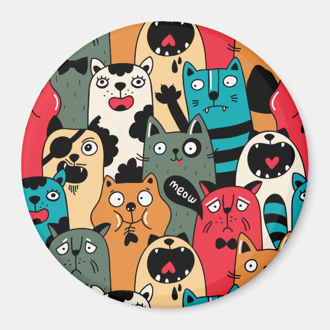 The crowd of cats magnet (Vorne)