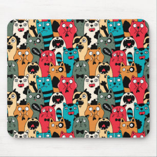 The crowd of cats mousepad