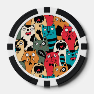 The crowd of cats pokerchips