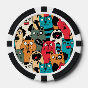 The crowd of cats pokerchips