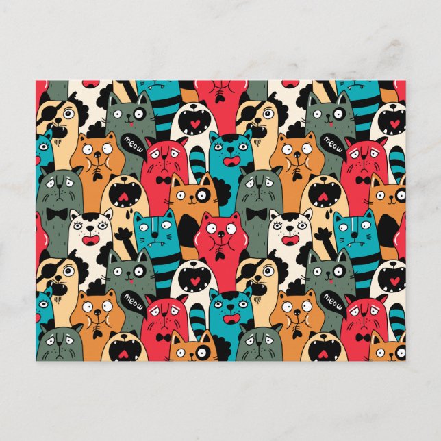 The crowd of cats postkarte (Vorderseite)