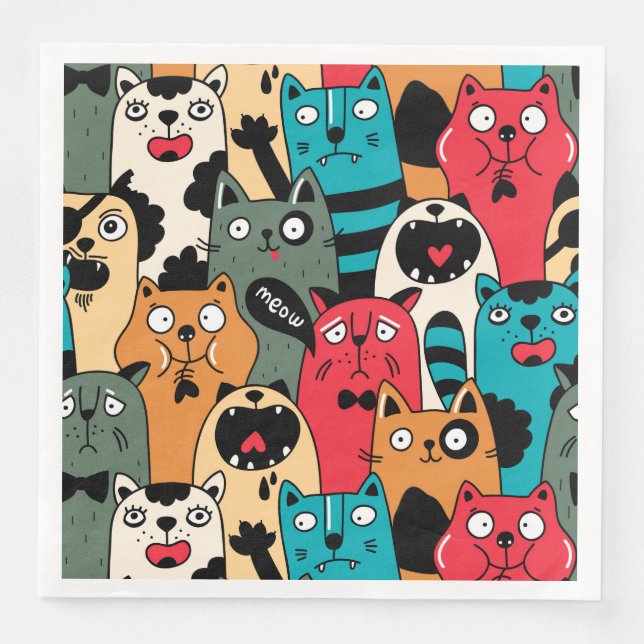 The crowd of cats serviette (Vorderseite)