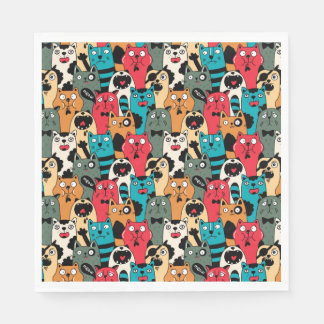 The crowd of cats serviette
