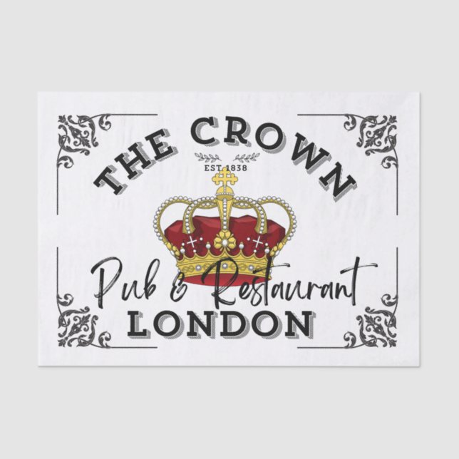 The Crown - British Pub Sign Seidenpapier (Vorderseite)