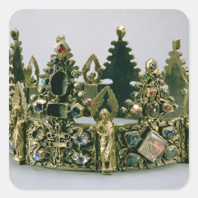 The crown of St. Louis, 13th Century Quadratischer Aufkleber (Vorderseite)