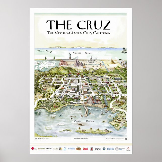 "The Cruz" Der Ausblick von Santa Cruz, CA Poster (Vorne)