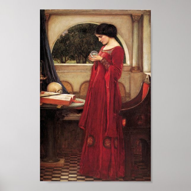 The Crystal Ball [John William Waterhouse] Poster (Vorne)