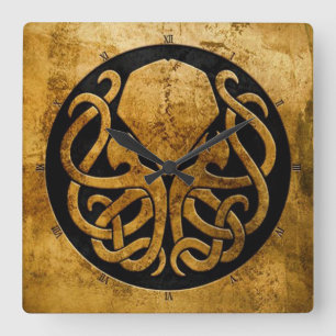 The Cthulhu Hungry For Time Quadratische Wanduhr