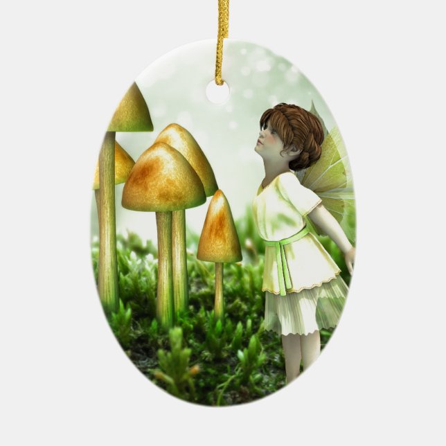 The Curious Fairy - Fairy and Toadstools Keramikornament (Vorne)