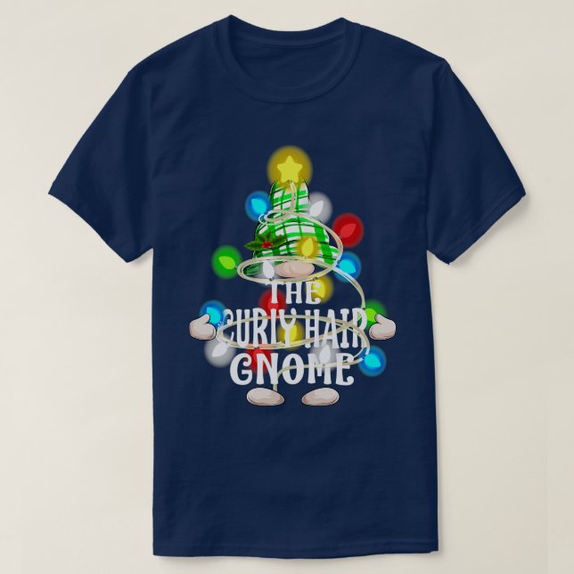 The Curly Hair Gnome Christmas Matching Family Shi T-Shirt (Design vorne)