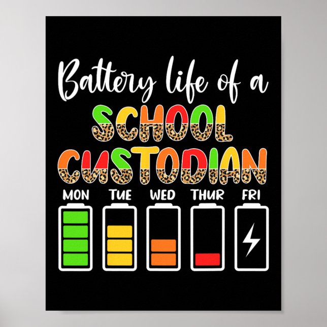 The Custodian Battery Life School Janitor Poster (Vorne)