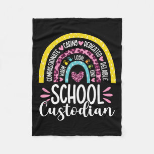 The Custodian Battery Life School Janitor Rainbow Fleecedecke
