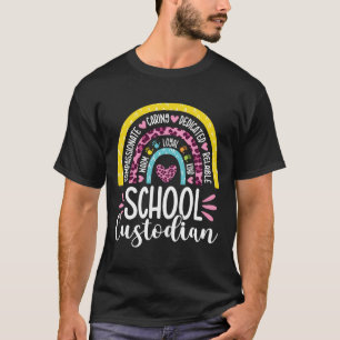 The Custodian Battery Life School Janitor Rainbow T-Shirt