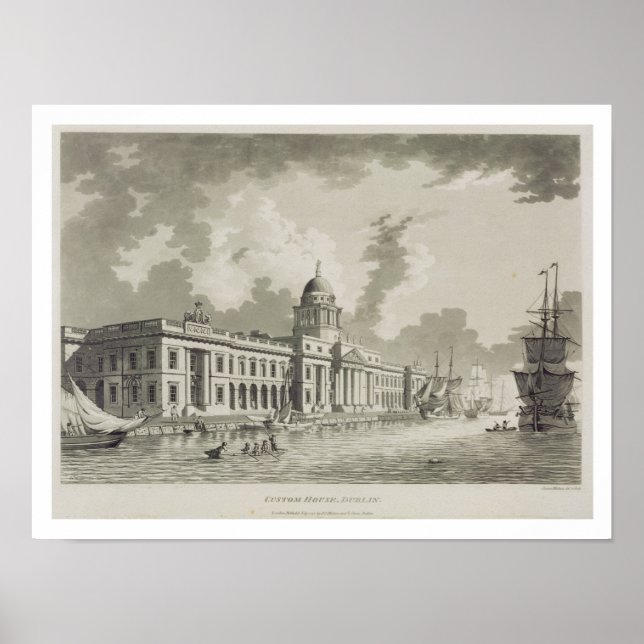 The Custom House, Dublin, 1792 (Gravur) Poster (Vorne)