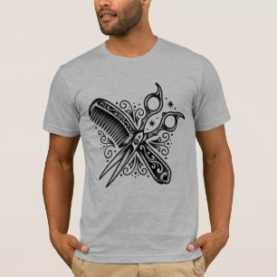The Cut & Craft   Traditionelles Barbier-Flash-T-S T-Shirt