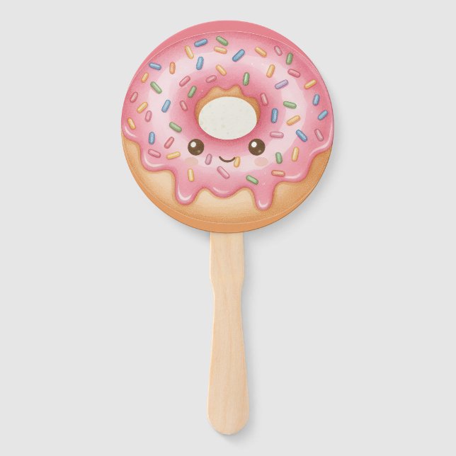 "The Cute Donut" – Sweet and Festive Illustration  Fächer (Vorderseite)