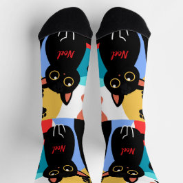 The Cutest Black Cat Socks - Black Cat Gift Socken