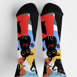 The Cutest Black Cat Socks - Black Cat Gift  Socken