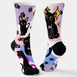 The Cutest Black Cat Socks - Black Cat Gift Socken