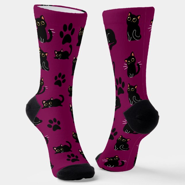 The Cutest Black Cat Socks Gift for Cat Lovers Socken (Gewinkelt)