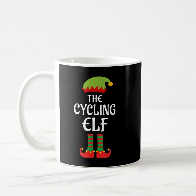 The Cycling Elf Family Matching Group Christmas Pa Kaffeetasse (Links)