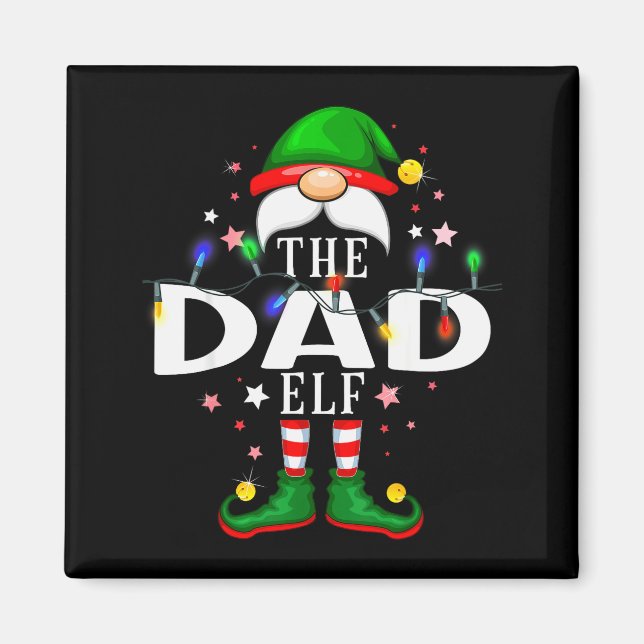 The Dad Elf Christmas Family Pajama Party  Magnet (Vorne)
