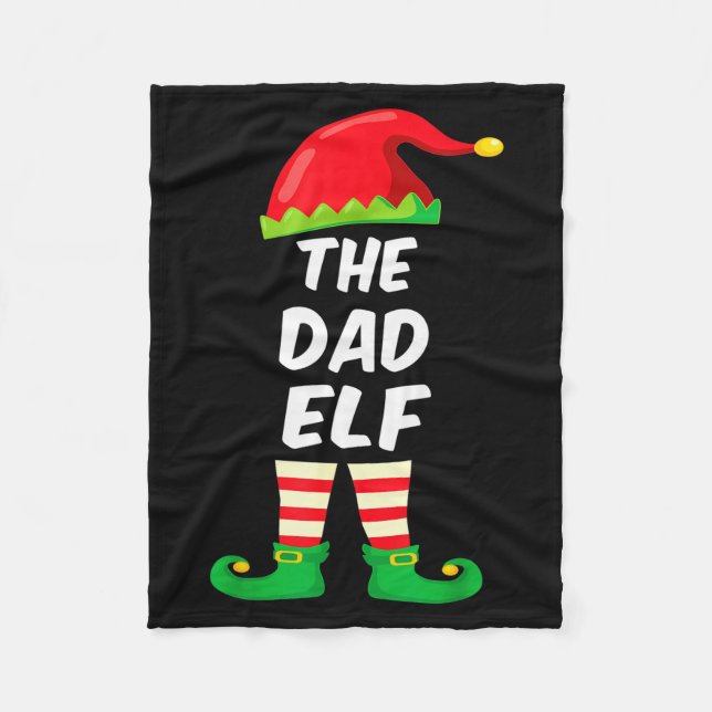 The Dad Elf Family Matching Funny Christmas Costum Fleecedecke (Vorderseite)