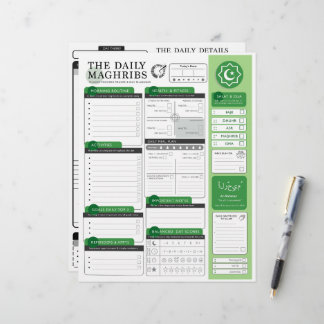 The Daily Maghribs - Planung und Gebet für Muslime Briefbogen