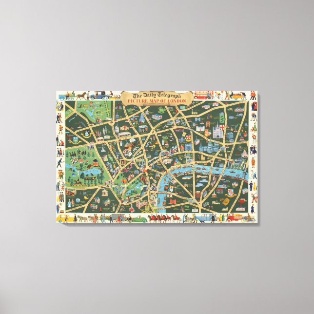The Daily Telegraph Picture Map London Leinwanddruck (Vorderseite)