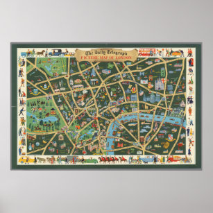 The Daily Telegraph Picture Map London Poster
