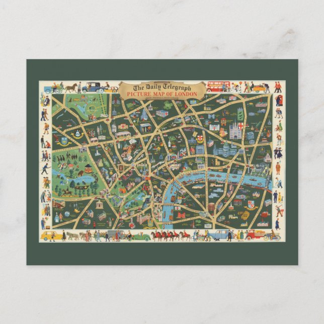 The Daily Telegraph Picture Map London Postkarte (Vorderseite)