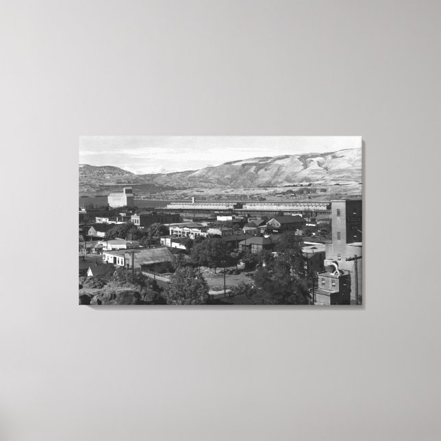 The Dalles, Oregon Dock View von der 4th Street Leinwanddruck (Vorderseite)