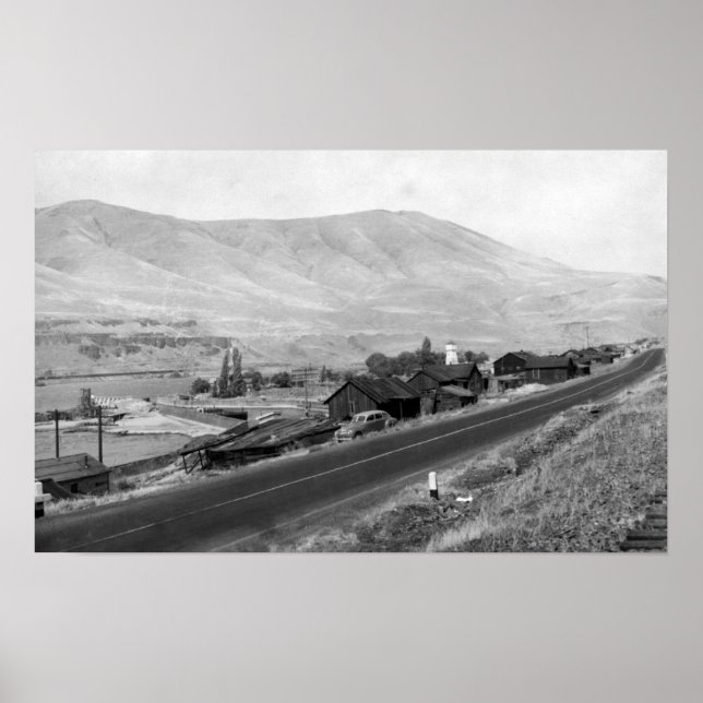 The Dalles, Oregon Indian Village View Fotograp Poster (Vorne)
