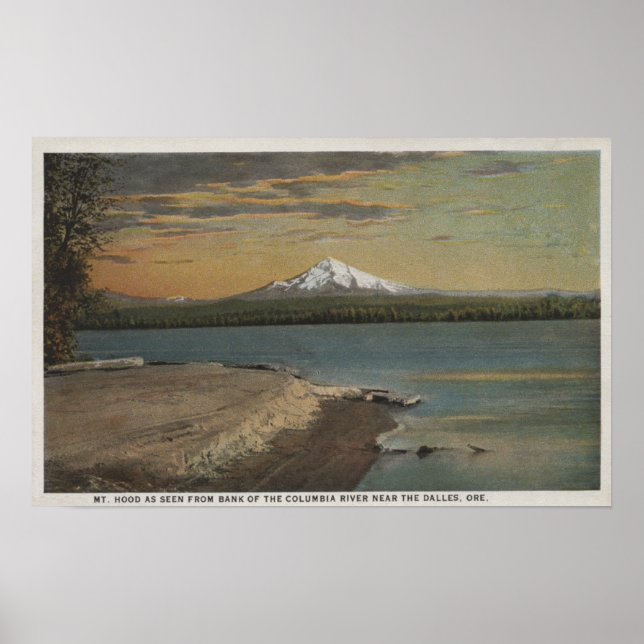 The Dalles, Oregon - Mt. Hood von Columbia Rive Poster (Vorne)