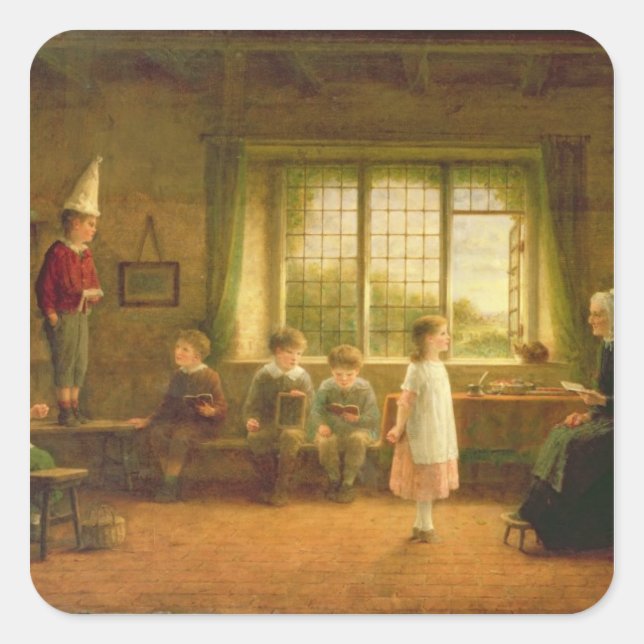 The Dame's School, s.and d. 1899 Quadratischer Aufkleber (Vorderseite)