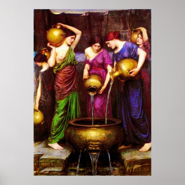 The Danaïdes (1904) ~ Kunsthandwerk-Leinwand Poster (Vorne)