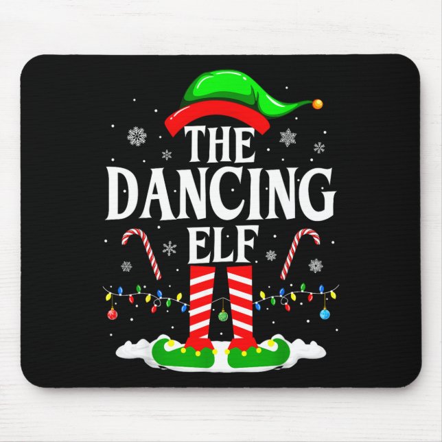 The Dancing Elf Xmas Funny Family Matching Group C Mousepad (Vorne)