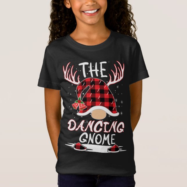The Dancing Gnome Christmas Hat Reindeer Antlers M T-Shirt (Vorderseite)