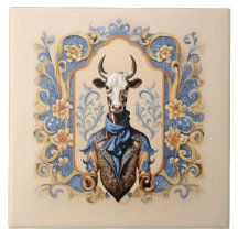 The Dapper CowBoy Funny Modern Cow Art