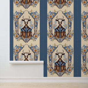 The Dapper CowBoy Moo La La La: Funny Cow Art Tapete