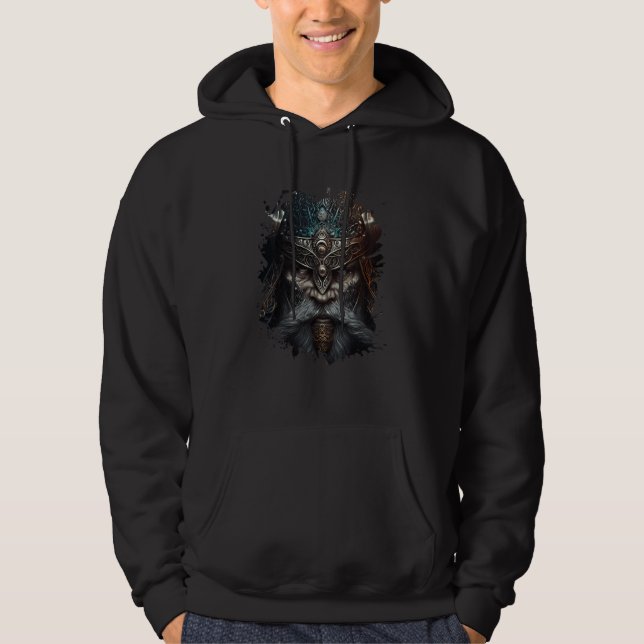 The dark mystical viking with armor  1 hoodie (Vorderseite)