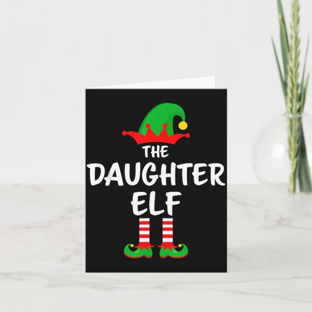 The Daughter Elf Matching Family Christmas  Karte (Vorderseite)
