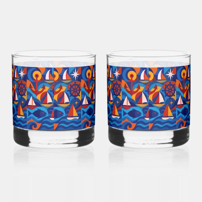 🌊 "The Deep End" Rocks (Pair) Whiskyglas (Rechts)