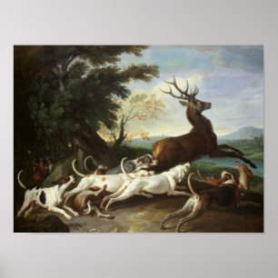 The Deer Hunt, 1718 Poster