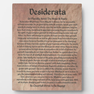 The Desiderata Poem on The Red Planet Stone Fotoplatte