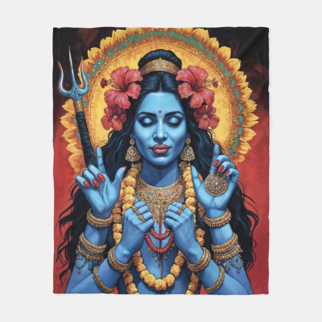 The Destroyer of Evil Goddess Kali Fleecedecke (Vorderseite)