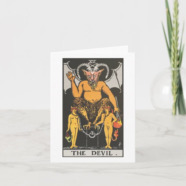 The Devil card - Rider Waite Smith Tarot Karte (Vorderseite)