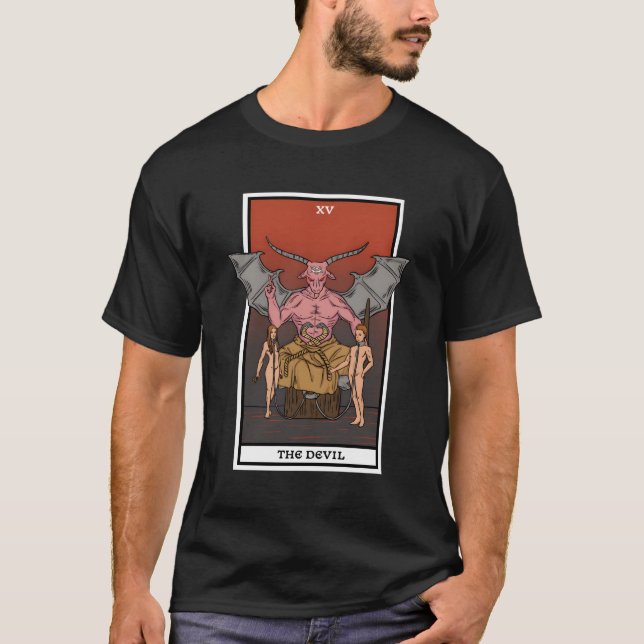 The Devil Gothic Tarot Card Reading Fortune Tellin T-Shirt (Vorderseite)